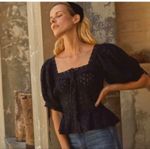 Doen Docia Top Medium Black NWT